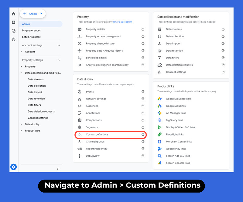 How Find Custom Defintion GA4